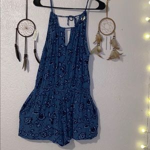 Blue Floral Romper